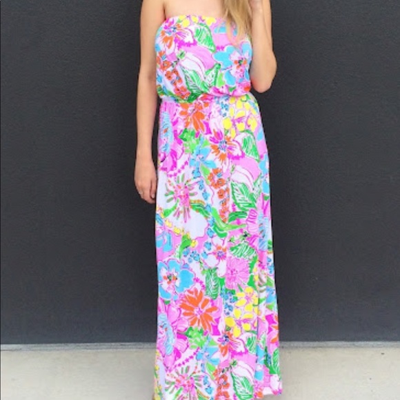 Lilly Pulitzer for Target Dresses & Skirts - Lilly Pulitzer for Target Nosey Posey strapless Maxi Dress S